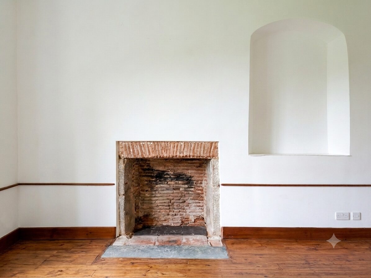 Le Petit Salon et sa cheminée rustique